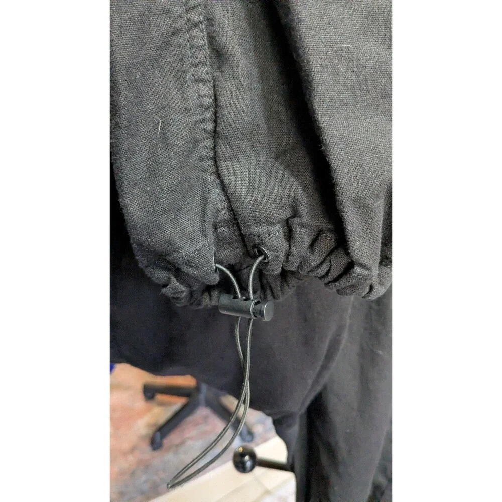 Lovetree Linen Blend Cargo Pant pulls at ankle tie at waist Small - Picture 5 of 7